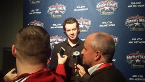 Despite being tied for ninth in the NHL in scoring, Ryan Johansen of the Columbus Blue Jackets was the NHL All-Star Fantasy Draft's top overall pick. (Credit: Andy Dudones/Staff)