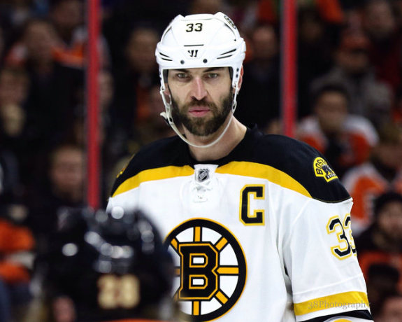 Zdeno Chara is already in playoff mode. (Amy Irvin / The Hockey Writers)