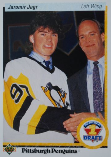 (THW File Photo) Jaromir Jagr wears No. 68 for the Florida Panthers. Here he is in a Pittsburgh Penguins uniform with the No. 90, the year he was drafted (1990).
