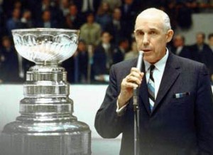 Clarence Campbell presented the Stanley Cup to the Canadiens in English only.