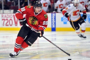 Patrick Kane scored 64 points in 61 games during the regular season (Rob Grabowski, USA TODAY Sports)