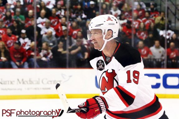 Bobby Carpenter skates at the 1995 Devils alumni game (Paula Faerman Photography/paulafaermanphotography.org)