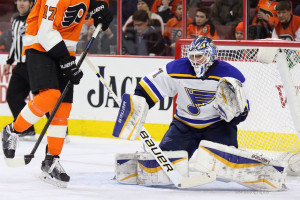 Brian Elliott is now the franchise leader with 21 career shutouts. The Blues have posted three in their last four games. (Amy Irvin / The Hockey Writers)