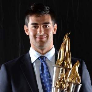 Montreal Canadiens captain Max Pacioretty with the Bill Masterton Memorial Trophy.