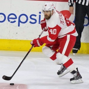 Henrik Zetterberg and Dylan Larkin have formed chemistry on Detroit's top line. (Amy Irvin/The Hockey Writers)