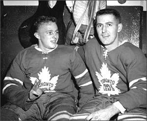 Biilly Harris, right, will be joining the AHL's best goalie, Gerry Cheevers, at Rochester.