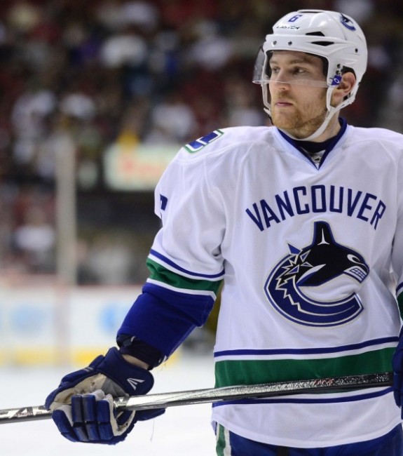 Yannick Weber will likely face the toughest test of his career this season, as he should begin the season as a top-four defenceman for the Canucks. (Joe Camporeale-USA TODAY Sports)