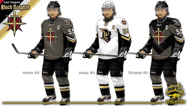 Las Vegas Black Knights concept jerseys [photo: sparky chewbarky]