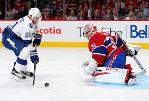 Tampa Bay Lightning forward Steven Stamkos and Montreal Canadiens goalie Carey Price