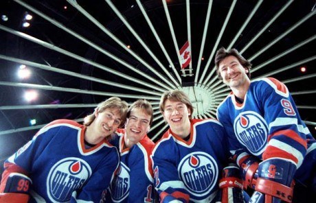 Wayne Gretzky, Mark Messier, Jari Kurri, Glenn Anderson