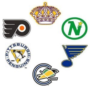 The six new teams admitted to the NHL in June 1967