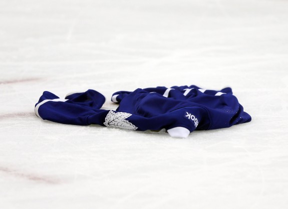 Toronto Maple Leafs jersey on the ice