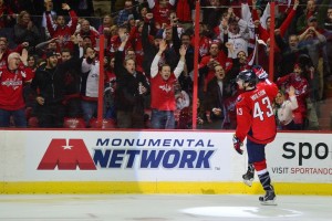 Tom Wilson will look to lock down the third line right wing position entering the 2016-17 season. (Tommy Gilligan-USA TODAY Sports)