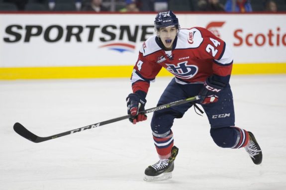 Possible Detroit Red Wings draft pick Dylan Cozens of the Lethbridge Hurricanes.