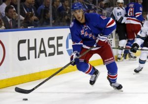 NHL defenseman Adam Clendening of the New York Rangers.