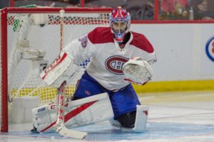 Montreal goalie Al Montoya took one for the team last night in Columbus. (Marc DesRosiers-USA TODAY Sports)