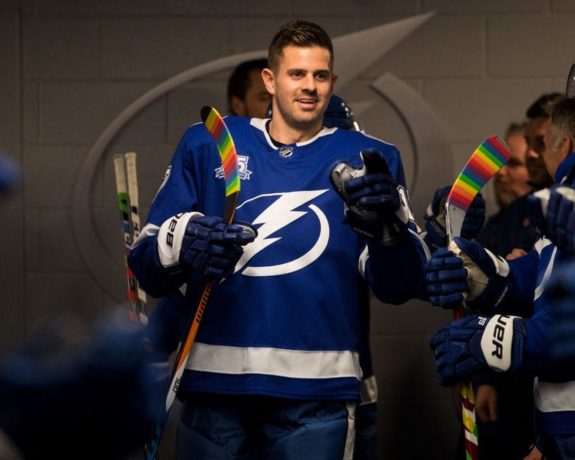 Alex Killorn #17 of the Tampa Bay Lightning