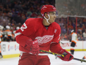 Andreas Athanasiou of the Detroit Red Wings.