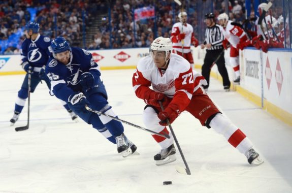 Andreas Athanasiou of the Detroit Red Wings.