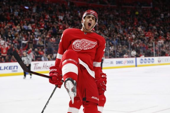 Andreas Athanasiou of the Detroit Red Wings.