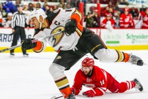 Anaheim Ducks center Ryan Getzlaf (15) during the NHL game between the Anaheim Ducks and the Carolina Hurricanes at the PNC Arena.