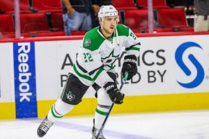 Dallas Stars center Colton Sceviour (22) during the NHL game between the Dallas Stars and the Carolina Hurricanes at the PNC Arena.