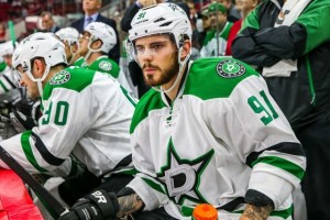 Dallas Stars center Tyler Seguin (91) during the NHL game between the Dallas Stars and the Carolina Hurricanes at the PNC Arena.