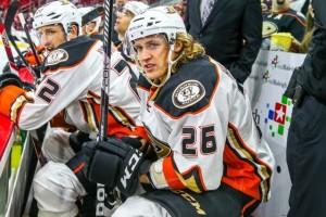 Anaheim Ducks left wing Carl Hagelin (26) during the NHL game between the Anaheim Ducks and the Carolina Hurricanes at the PNC Arena.