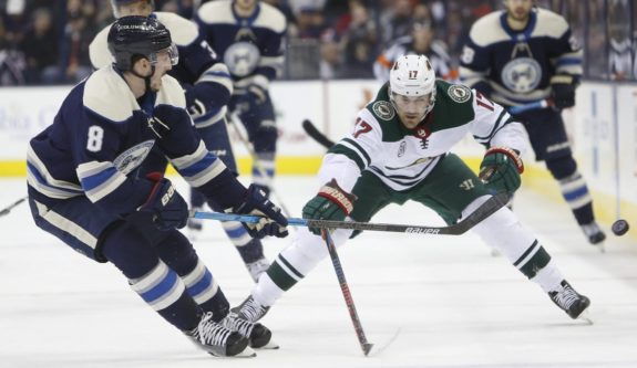 Columbus Blue Jackets Zach Werenski Minnesota Wild Marcus Foligno