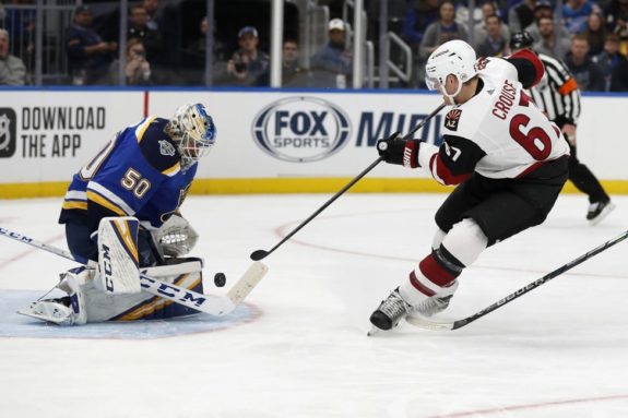 St. Louis Blues Jordan Binnington Arizona Coyotes Lawson Crouse