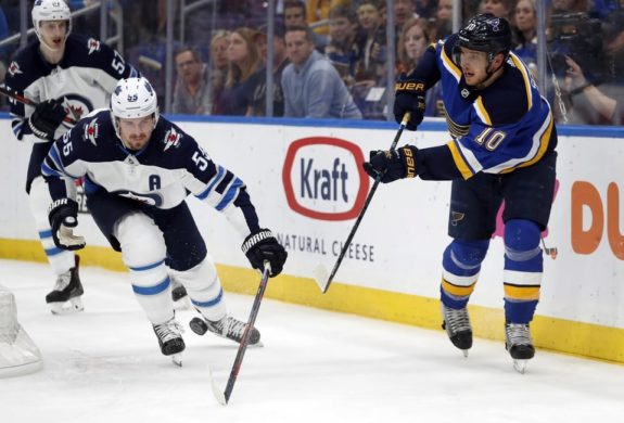 St. Louis Blues' Brayden Schenn Winnipeg Jets' Mark Scheifele