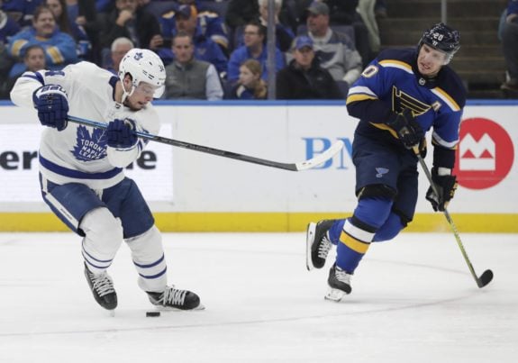 Toronto Maple Leafs' Auston Matthews St. Louis Blues' Alexander Steen