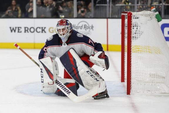 Sergei Bobrovsky with the Columbus Blue Jackets in 2019.
