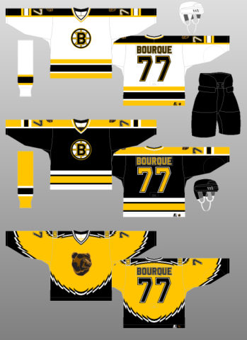 boston bruins home and away jerseys