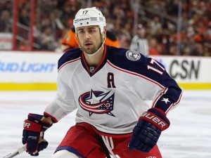 Brandon Dubinsky finished with a -5 Thursday night. (Amy Irvin / The Hockey Writers)