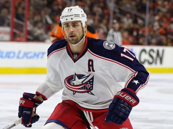 Brandon Dubinsky is the only center left from the last Blue Jackets playoff team. (Amy Irvin / The Hockey Writers)