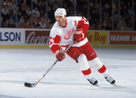 Brendan Shanahan #14 of the Detroit Red Wings 500-Goal Club