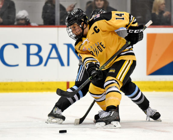 Brianna Decker of the Boston Pride (Photo Credit: Troy Parla)