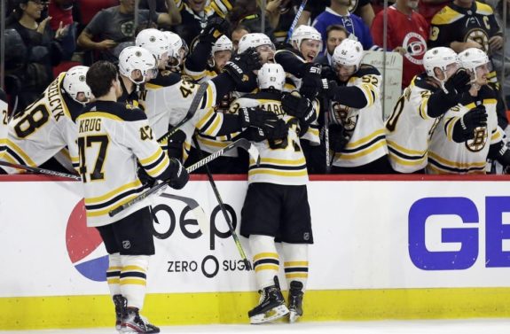 Brad Marchand Boston Bruins bench