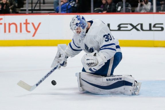 Maple Leafs goaltender Calvin Pickard