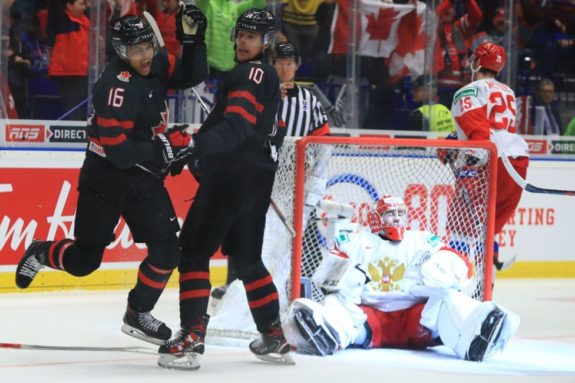 Team Canada Akil Thomas Raphael Lavoie Russia Amir Miftakhov 2020 World Juniors