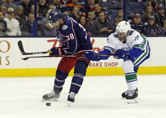 Columbus Blue Jackets Boone Jenner Vancouver Canucks Josh Leivo