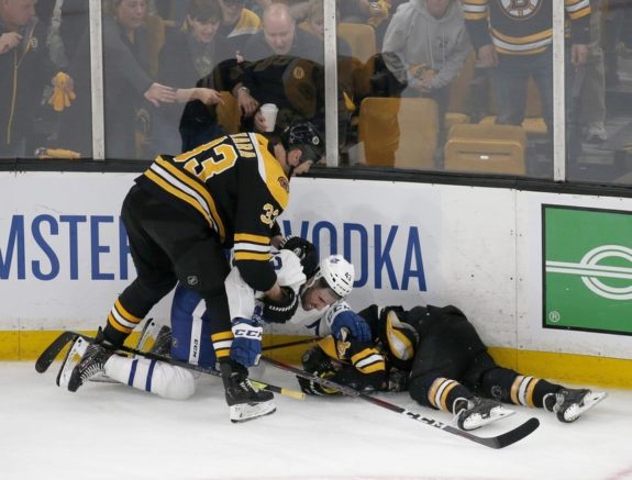 Boston Bruins Zdeno Chara Toronto Maple Leafs Nazem Kadri Jake DeBrusk