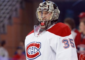 Montreal Canadiens goalie Charlie Lindgren