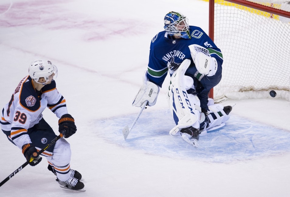 Edmonton Oilers Alex Chiasson Vancouver Canucks Jacob Markstrom