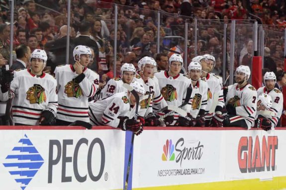 Chicago Blackhawks bench