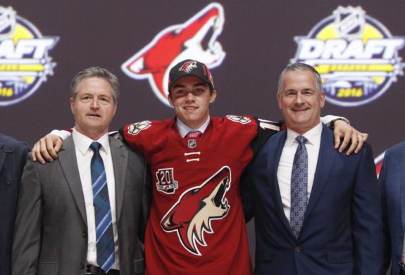 (Timothy T. Ludwig-USA TODAY Sports) The Arizona Coyotes might have got the most bang for their buck in the first round by selecting Clayton Keller (above) at seventh overall before trading up to take Jakob Chychrun at 16th.