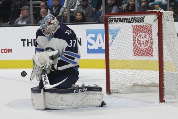 Winnipeg Jets goalie Connor Hellebuyck