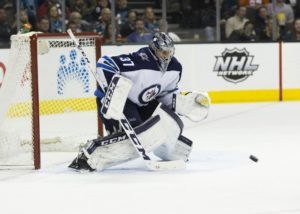 Jets goalie Connor Hellebuyck