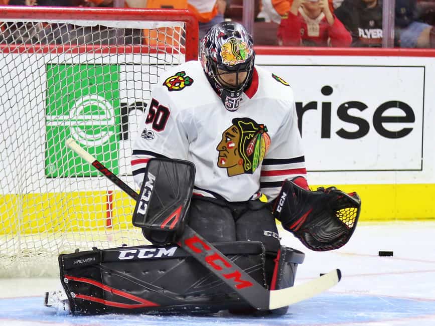 Blackhawks hopeful Corey Crawford will make the trip to Edmonton